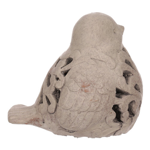 Kerzendekoration Vogel, 18 x 14 x 19 cm, Betongrau  ,