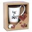 Porcelanový hrnek s porcelánovou lžičkou, korkemDad 330 ml, darilno pakiranje