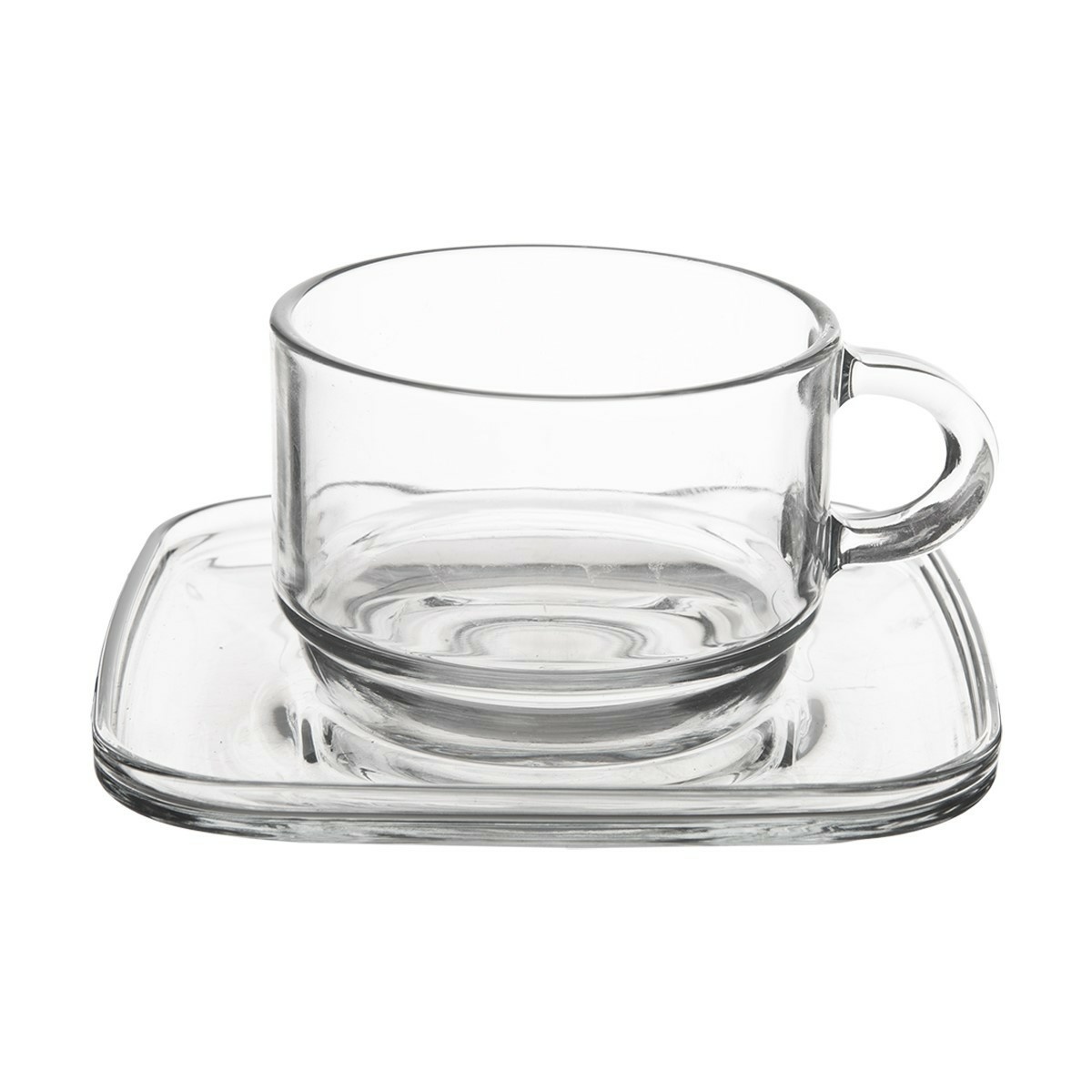 Orion Set de căni de sticlă cu farfurii Cozy 6buc, 0,27 ml, 270 ml