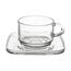 Orion Set of glass mugs with saucers Cozy 6 pcs,0.27 ml