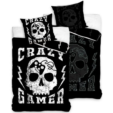 BedTex Svietiace bavlnené obliečky Crazy Gamer, 140 x 200 cm, 70 x 90 cm