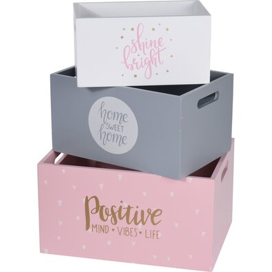 Set de cutii decorative Pastel style 3, roz