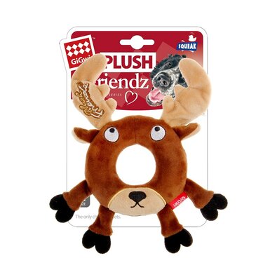 GiGwi Piszcząca zabawka dla psów Plush Friendz renifer, 20 x 19 x 2,5 cm