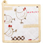 Set mănușă și suport bucătărie Găini, alb, 18 x 32 cm, 20 x 20 cm