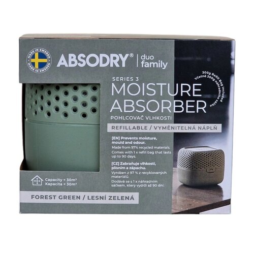 Everbrand vlažnostni absorber Absodry Duo FamilyBag 3-series, do 30 m3, Forest Green
