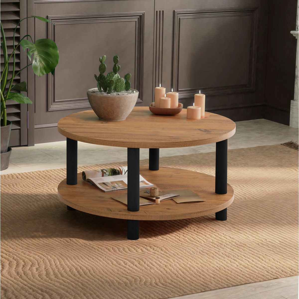 Konferenčný stolík Roby Atlantic Pine and Black