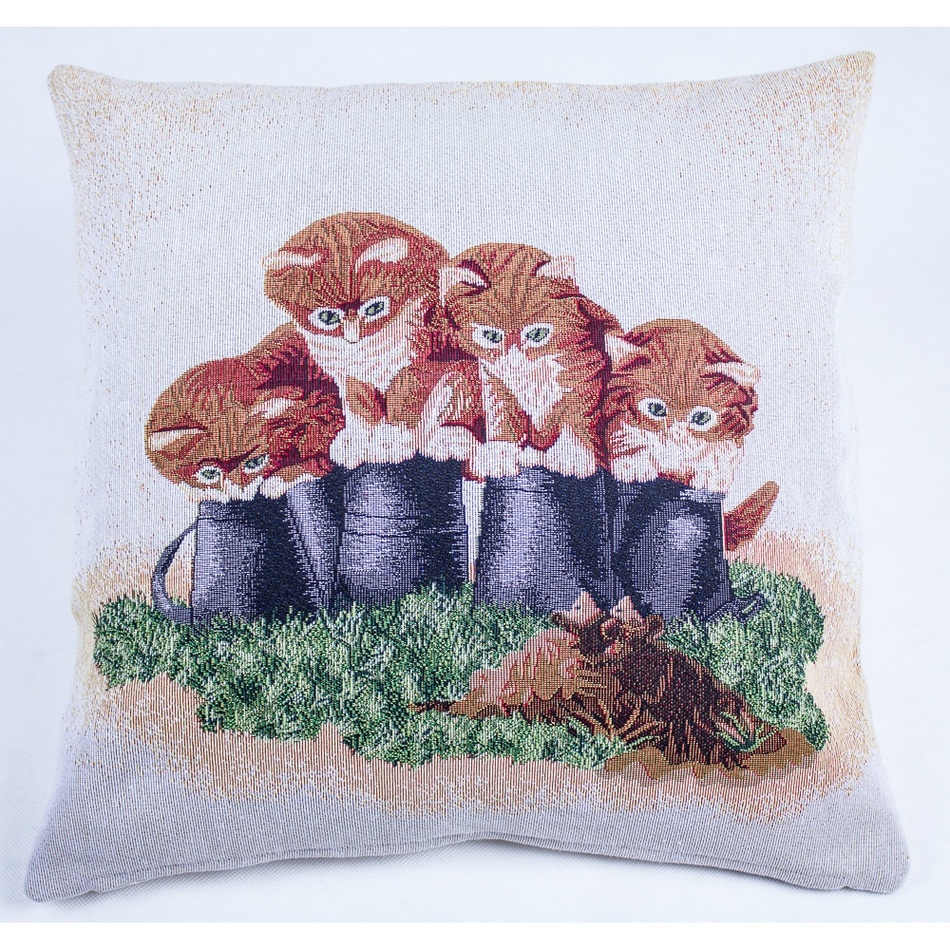 BO-MA Trading Vánoční povlak na polštářek 4 kočky, 45 x 45 cm