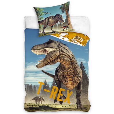 Pościel bawełniana Tyranozaur Rex, 140 x 200 cm, 70 x 90 cm