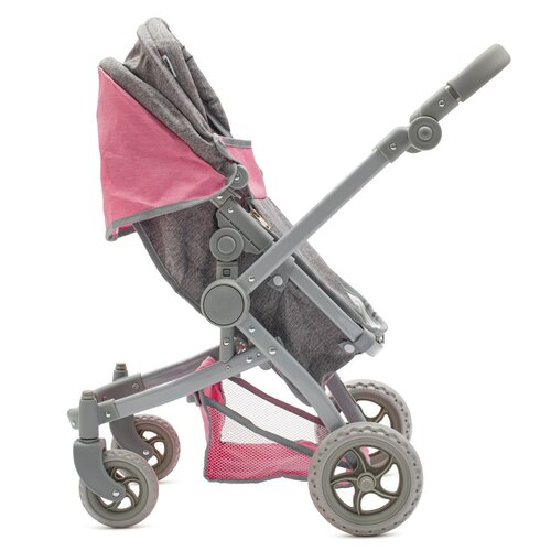 Baby Mix Cărucior pentru păpuși 2 în 1 Sophie roz - gri, 63,5 x 37 x 63,5 cm