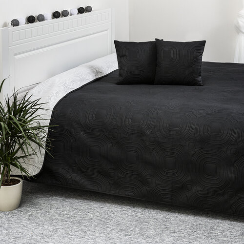 4Home narzuta na łóżko Doubleface biały/czarny, 220 x 240 cm, 2 x 40 x 40 cm