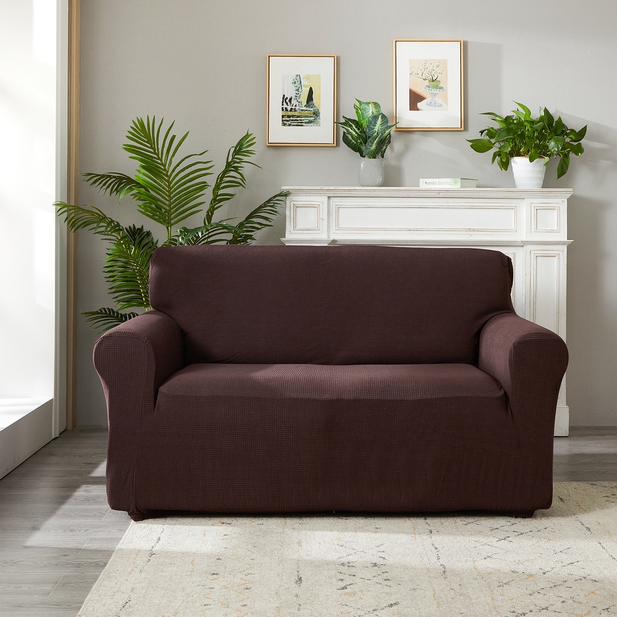 4Home Spannbezug für Sofa Magic clean Dunkelbraun, 190 - 230 cm | 4Home