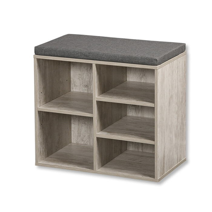 Kesper 15911 Stojak na buty z siedziskiem,szaro-biały, 51,5 x 48 x 29,5 cm