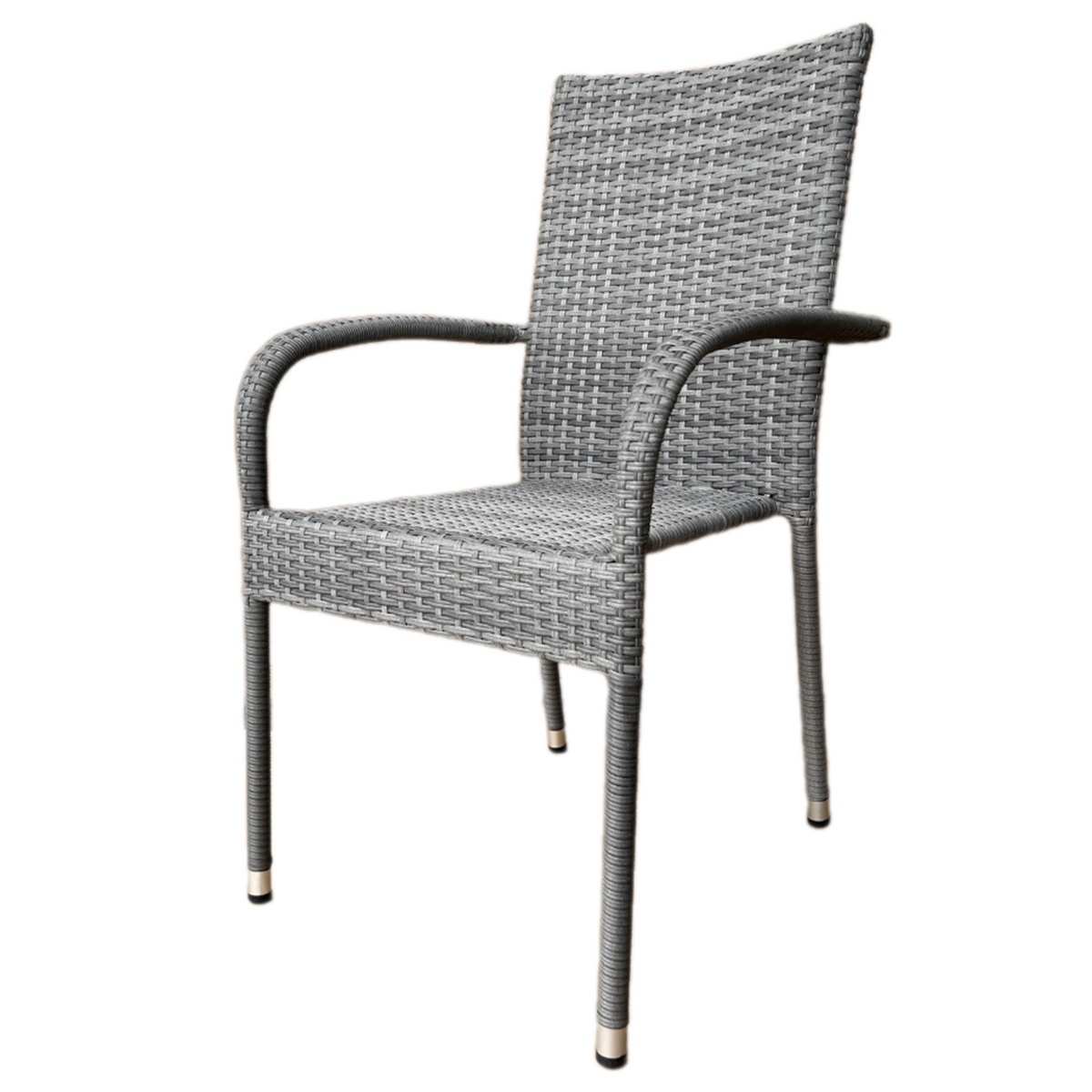 Autronic Scaun de gradina, metal, polyrattan, gri,AZ C-S2114 GREY