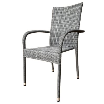 Autronic Scaun de gradina, metal, polyrattan, gri,AZ C-S2114 GREY