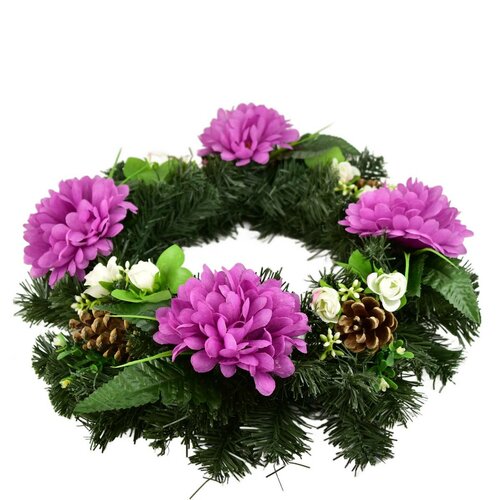 Cranach wreath Violet chrysanthemums, 35 cm