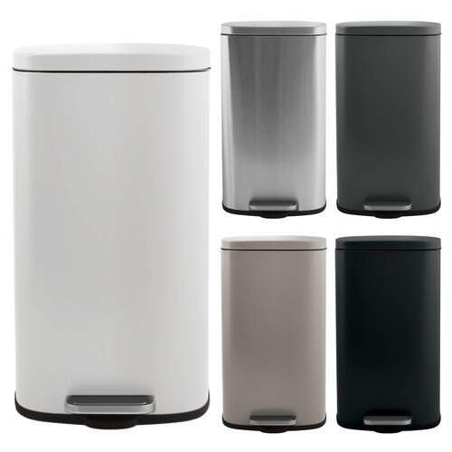 Coș de gunoi cu pedală soft-close Spirella Akira 50 l, gri-maro mat