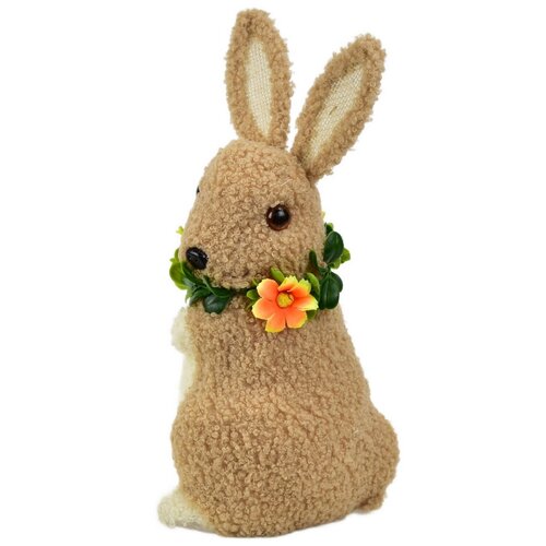 Velikonočni zajček iz flisa s cvetom, 15 x 27 x 12cm