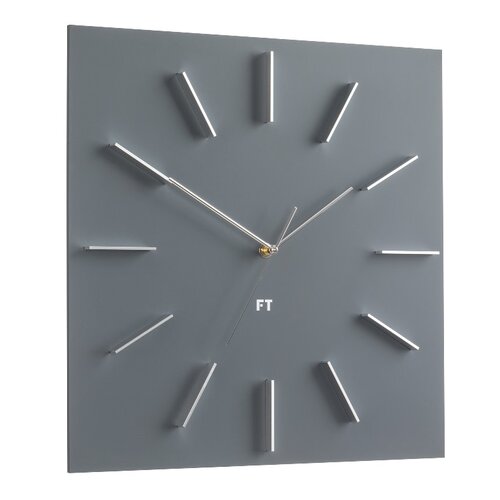 Future Time FT1010GY Square grey Designerski zegar ścienny, 40 cm