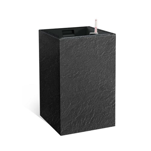 Ghiveci cu auto-udare Flower Lover CubicoStone antracit, 27 x 42 cm