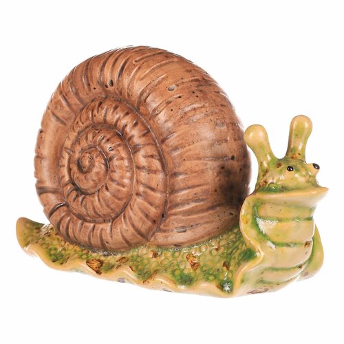 Gartendekoration Schnecke hellbraun, 16 x 7 x 10 cm, Keramik