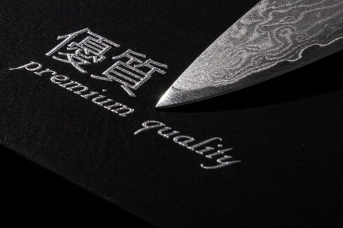 Zestaw noży G21 Damascus Premium w bambusowym bloku, pudełko, 3 szt. + kamień do ostrzenia