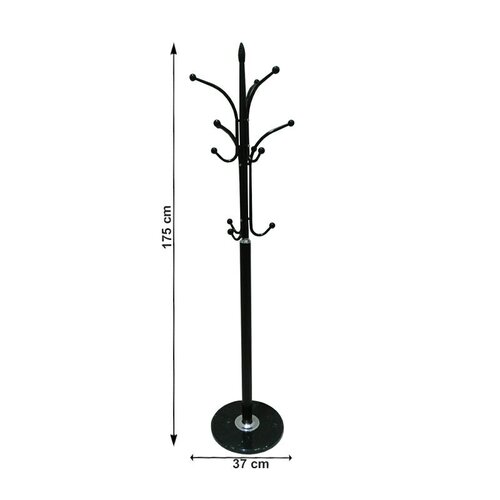 Kovový věšák Belvin 175 cm, črna