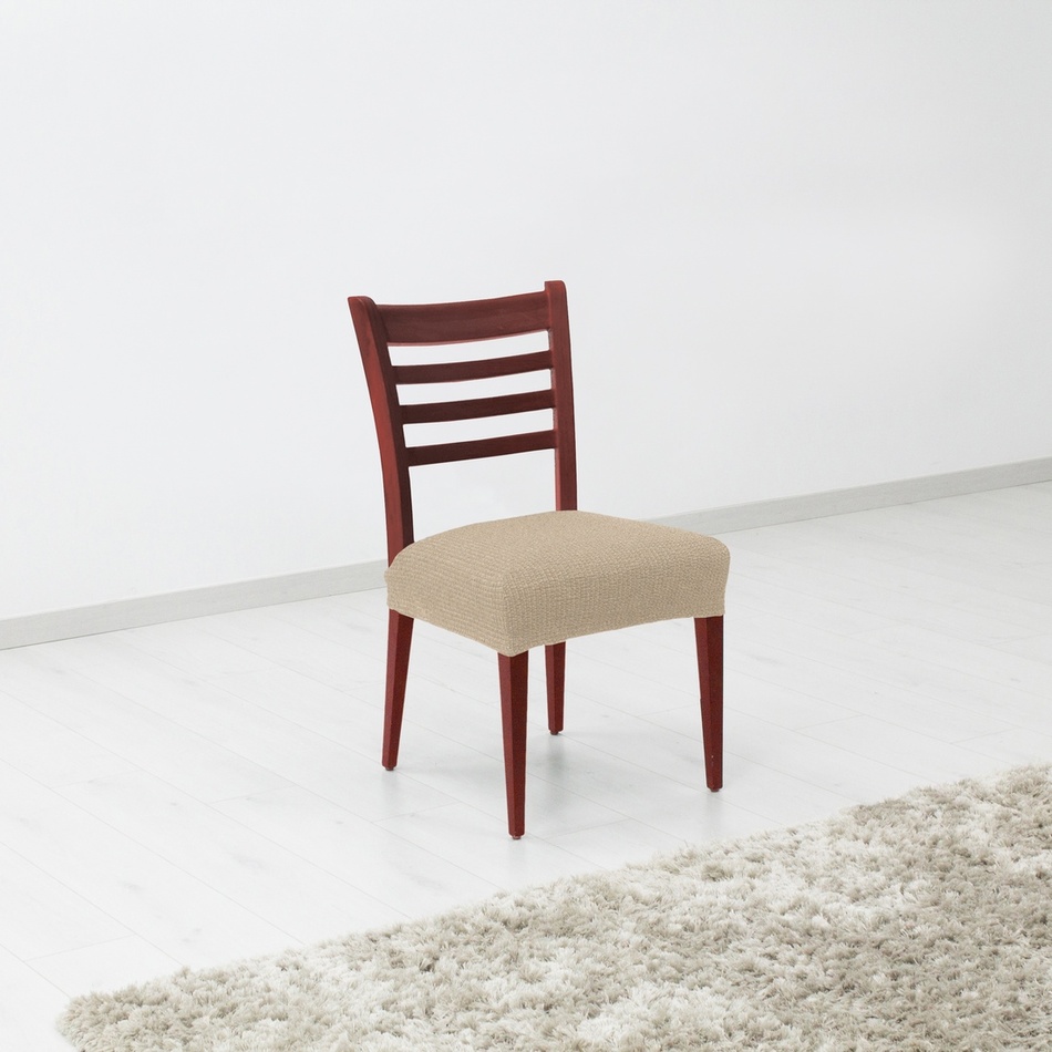 Forbyt Napínací potah na sedák židle Denia smetanová, 45 x 45 cm, sada 2 ks