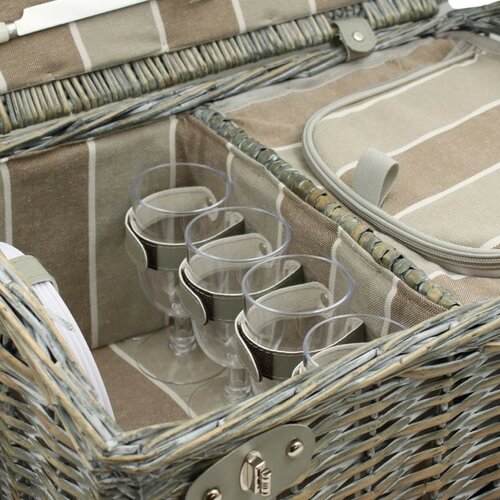Coș picnic pentru 4 persoane Brown, 46 x 31x 21 cm