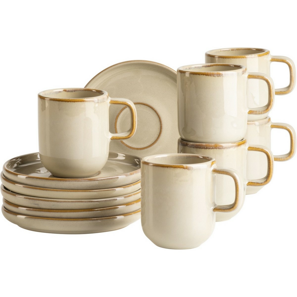 Mäser Zestaw filiżanek do espresso z spodkamiCordelia Sand, 6+6 szt.