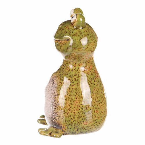 Dekoracja ogrodowa na płot Żaba, 8 x 8 x 14 cm,ceramiczna