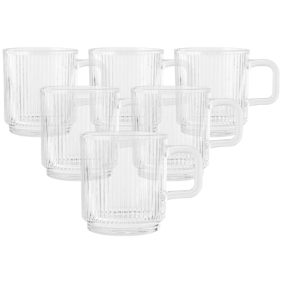 Altom Sklenený hrnček Selena 360 ml, sada 6 ks