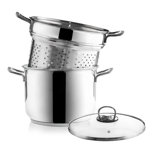 Orion 3-teiliger Nudeltopf aus Edelstahl Anett 6 l