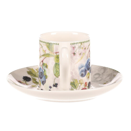 Set of porcelain cups with saucers Forest fruits,2 pcs
