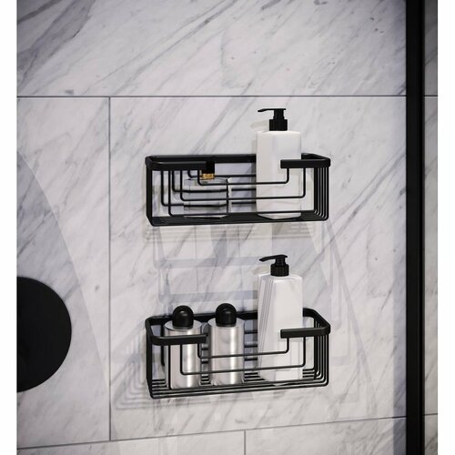 GEDY 2419-14 Smart polc, 25,2 x 8,6 x 10,2 cm ,fekete matt
