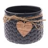 Keramični lonček za cvetje Wood heart temno modra,9,5 x 12,5 cm