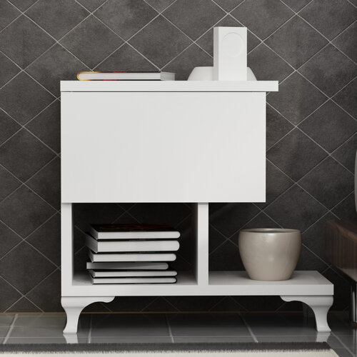 Nachttisch Cast White