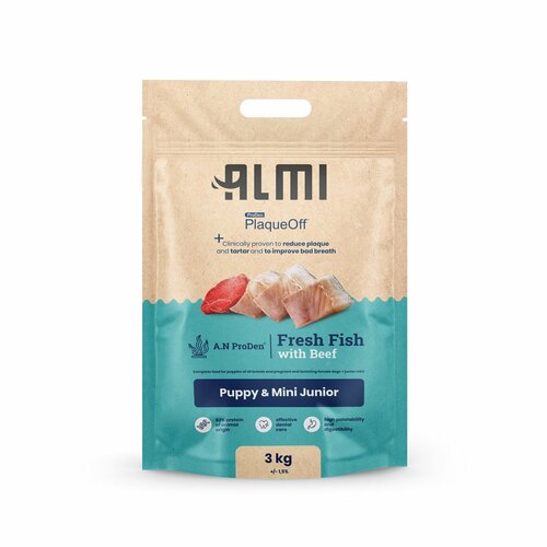 ALMI Puppy & Mini Junior Granule z morsko zelje, 3 kg