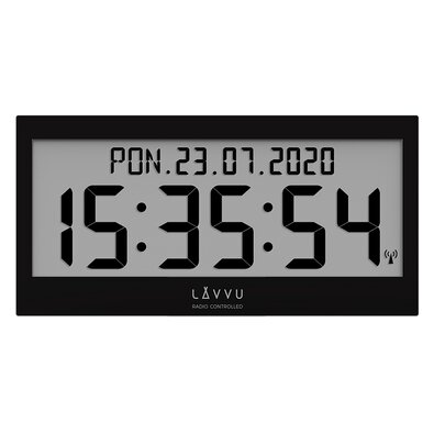 Lavvu LCX0011 digitální hodiny řízené rádiovým signálem Modig, černá