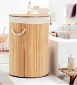Compactor Koš na špinavé prádlo Bamboo kulatý,přírodní