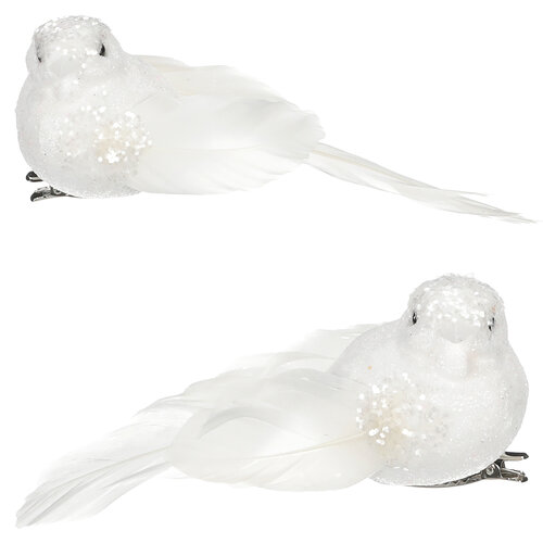 Набір пташок на кліпсі, білий, 4 шт.