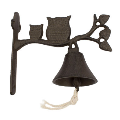 Liatinový zvonček Sovy, 17 x 18,5 x 8,5 cm