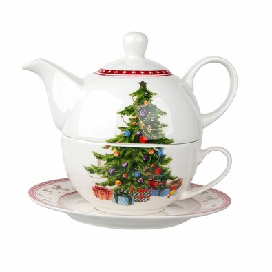 Altom Porcelanowy zestaw do herbaty dla 1 osoby Christmas tree