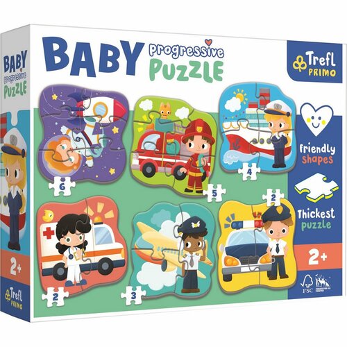 Trefl Baby puzzle Povolání a vozidla, 6v1 (2-6 dílků)