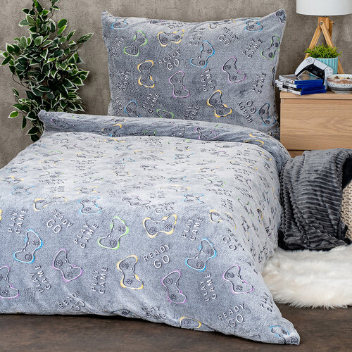 4Home Світна мікрофланелева постільна білизна Games, 140 x 200 см, 70 x 90 см