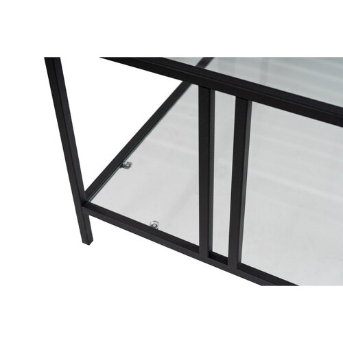 Uranus Black dohányzóasztal átlátszó üveggel