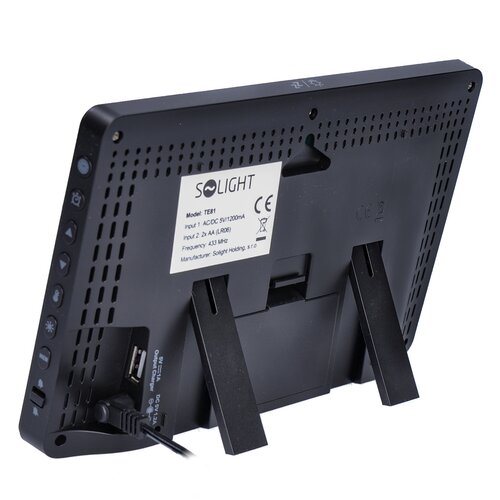 Solight TE81 Wetterstation mit extra großem  Farb-LCD-Display, Schwarz