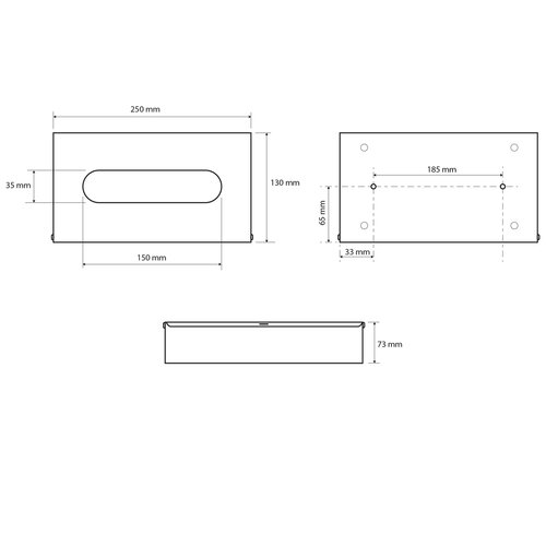 SAPHO XP009B Диспенсер для серветок X-образноїформи 25 x 13 x 7,3 см, чорний