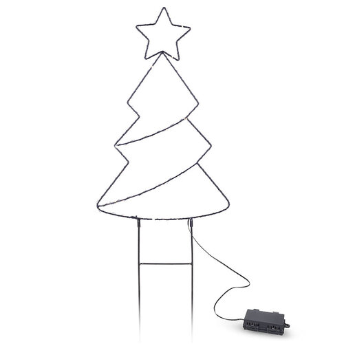 Solight LED venkovní dekorace vánoční stromeček, 85x LED, časovač, 68cm, 3x AA, 1v290