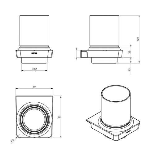 SONIA 166442 Zen kozarec, črn