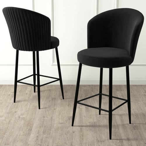Barstuhl-Set Fora Black, 6 Stück